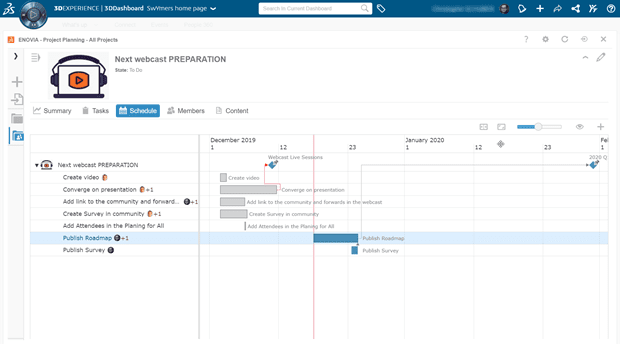 Task and project management - ENOVIA