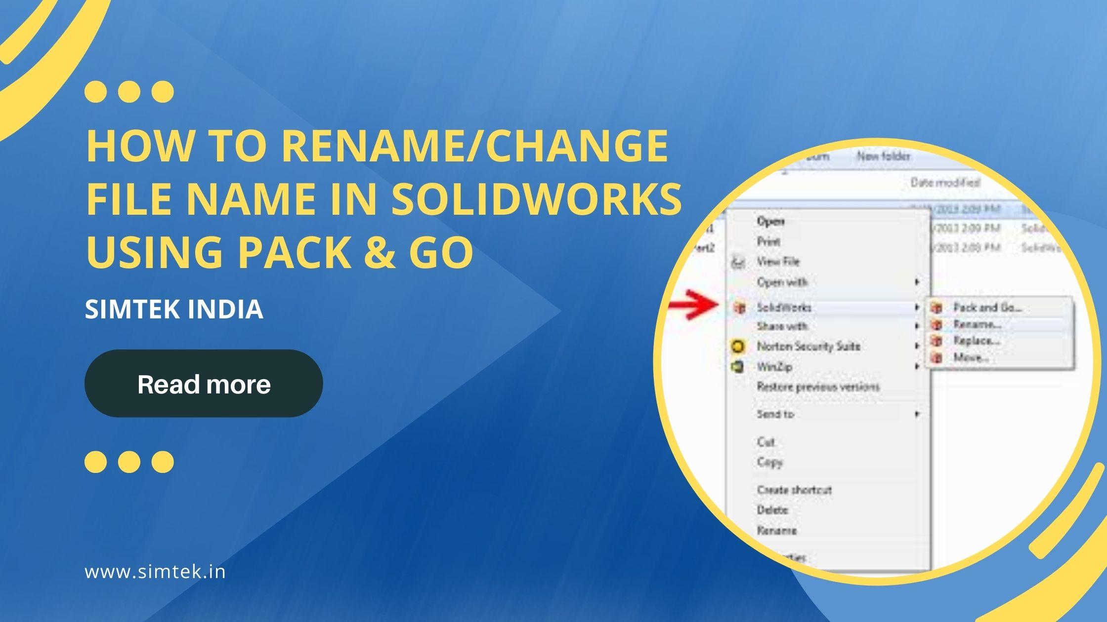 Rename file in SOLIDWORKS using Pack & go