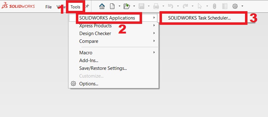 Select tools in solidworks applications