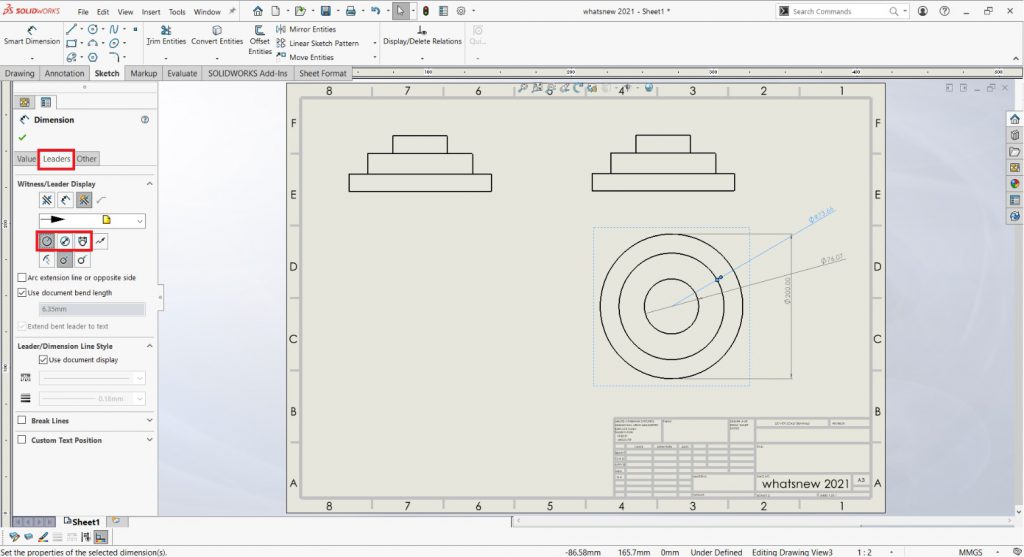 Dimensioning in SolidWorks 2021