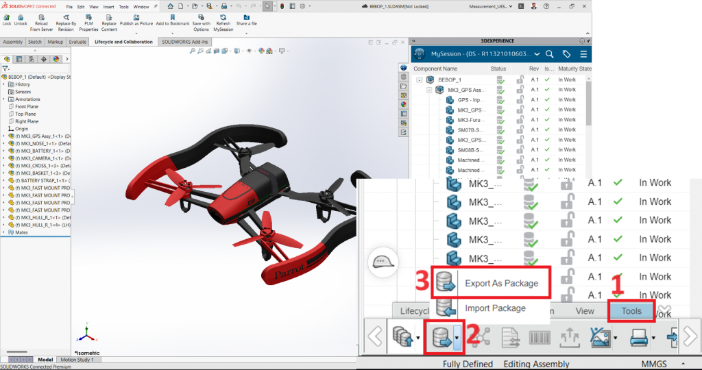 pick Tools from the 3DEXPERIENCE tab on the right