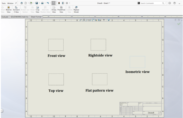 Review the final position of the predefined view - Solidworks