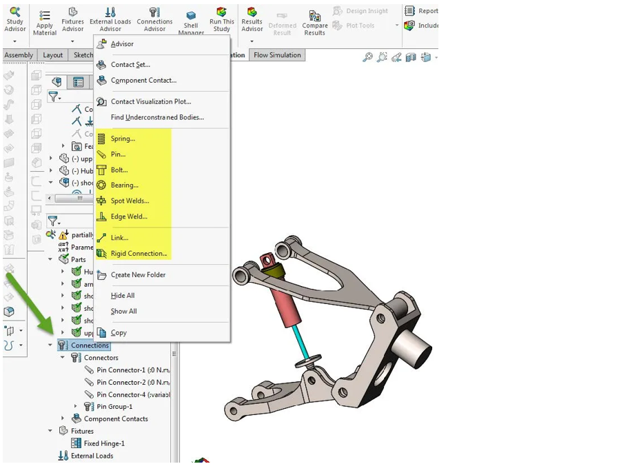 Solidworks Simulation Connectors