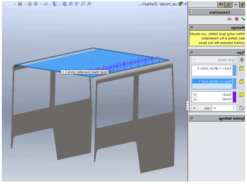 Solidworks Simulation Connectors spot weld