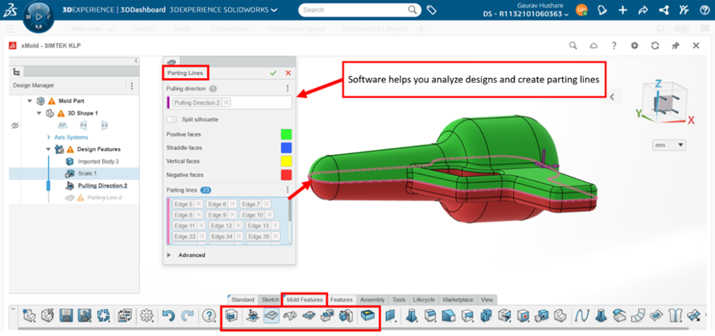 3D Mold Creator (xMold) in 3DEXPERIENCE