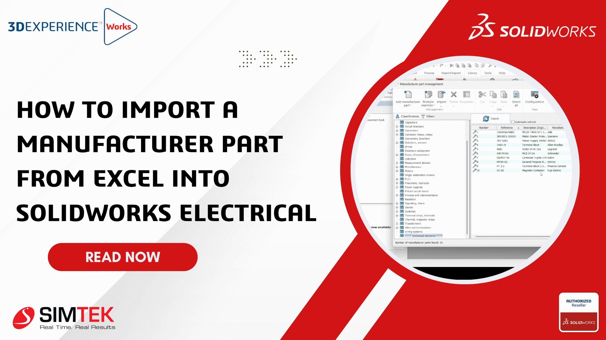How to Import a Manufacturer Part from Excel into SolidWorks Electrical