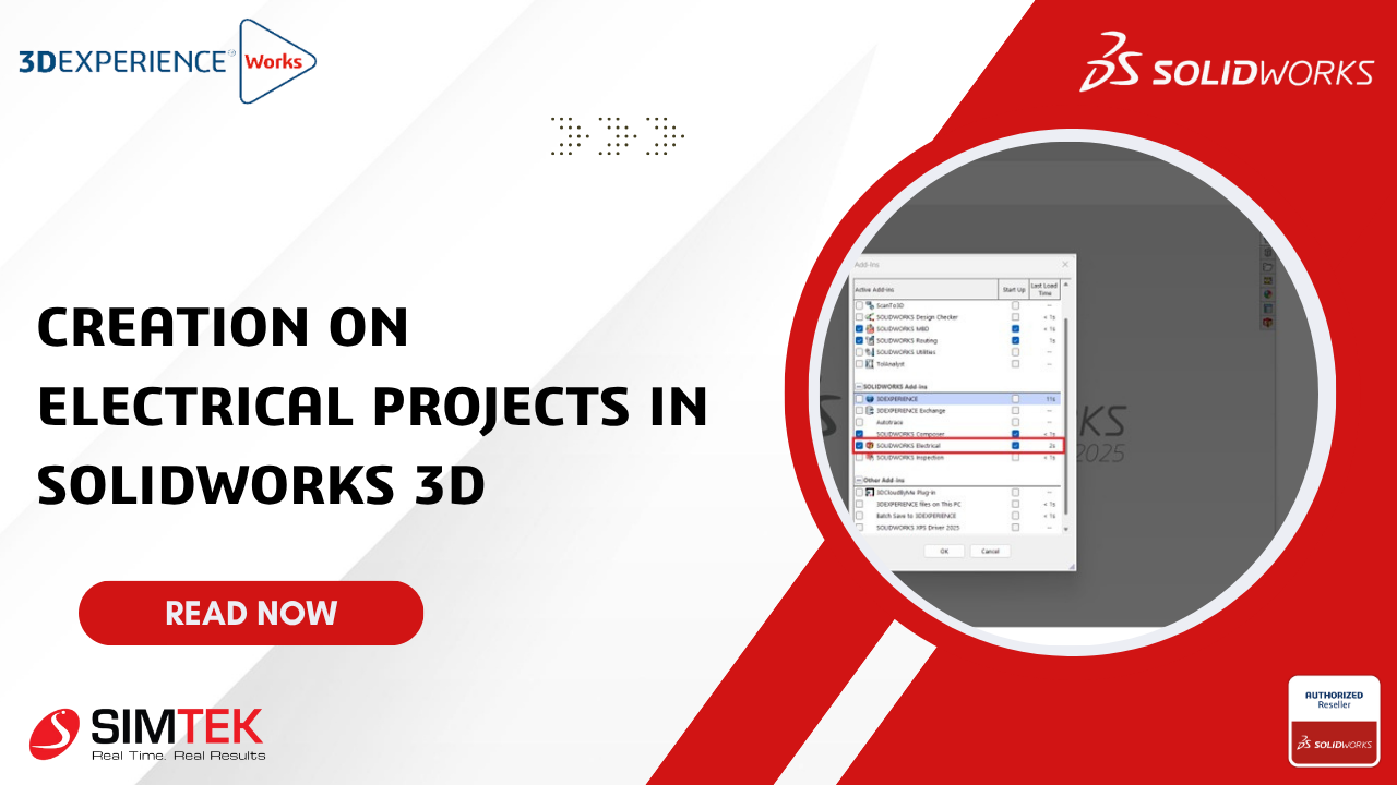 Creation on Electrical projects in SOLIDWORKS 3D