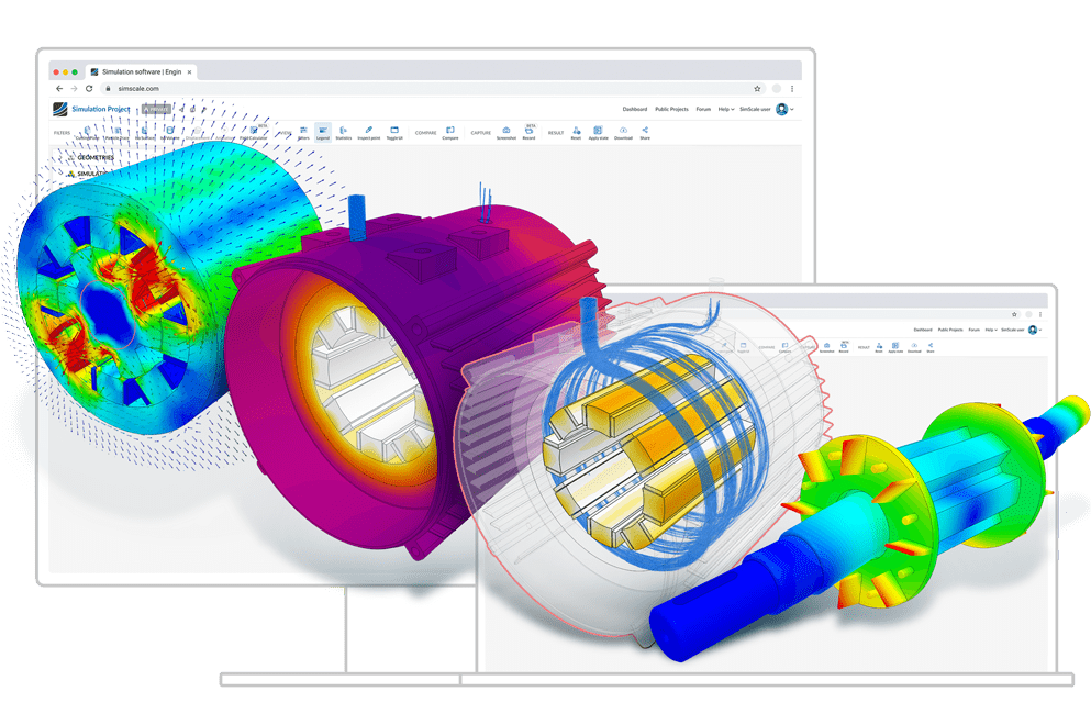 Engineering simulation and analysis software showing realistic simulation results