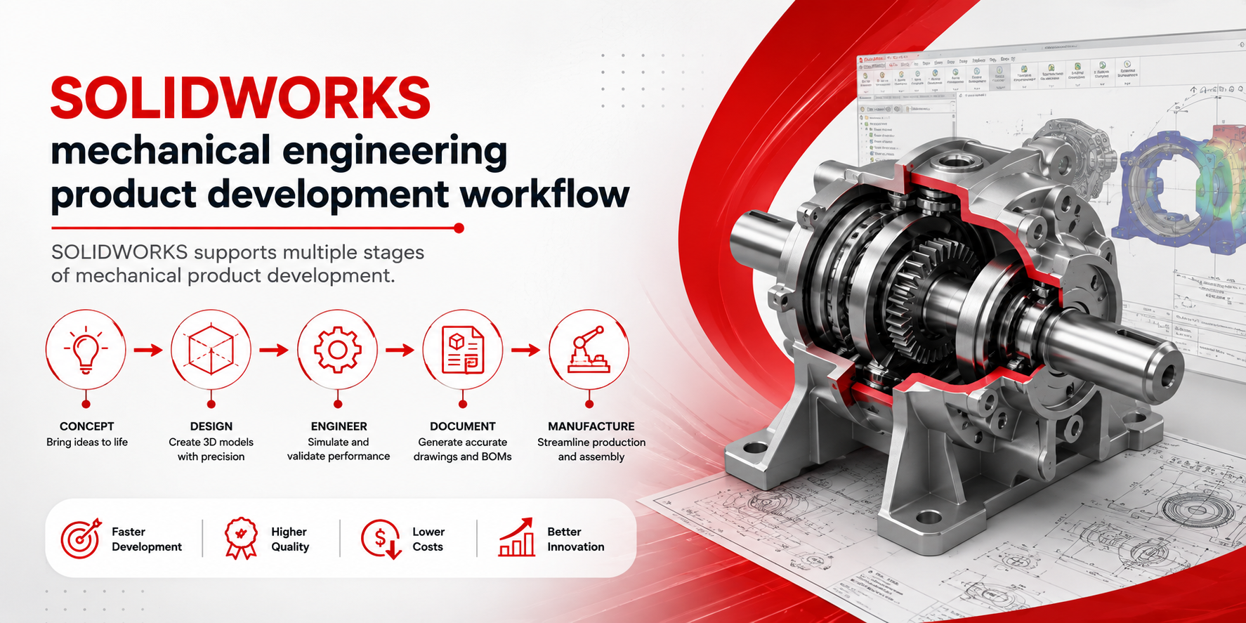 SOLIDWORKS mechanical engineering product development workflow