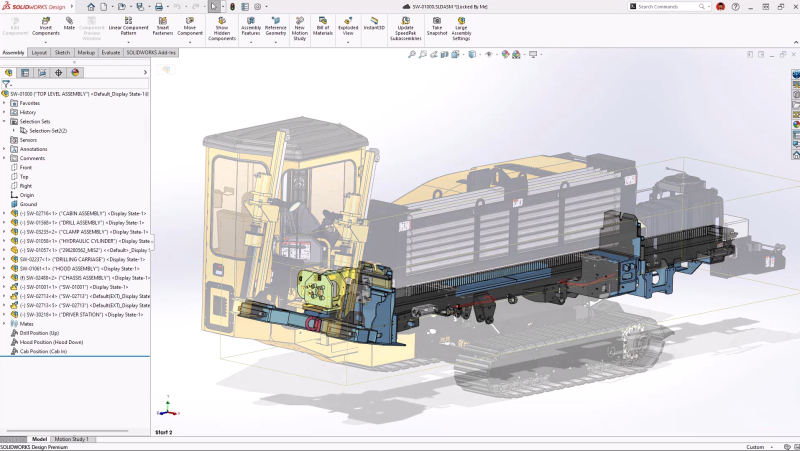 SOLIDWORKS large mechanical assembly design