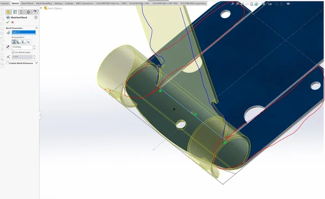 SOLIDWORKS 2027 Sheet Metal Stamp on Bend feature