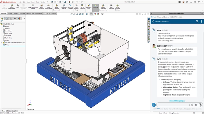 SOLIDWORKS AI drawing generation workflow