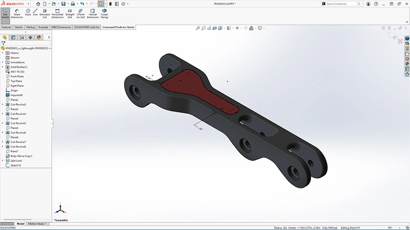 SOLIDWORKS AI companion assisting engineering design