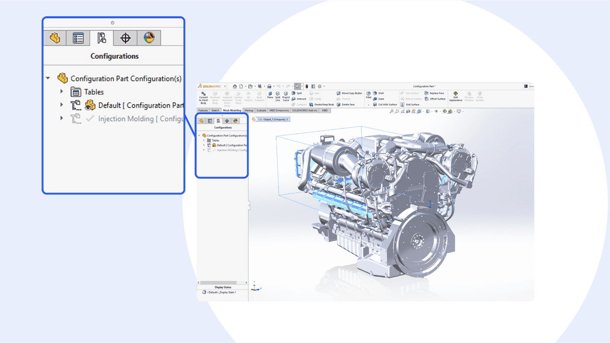 SOLIDWORKS 2027 Variability Tables product configurations